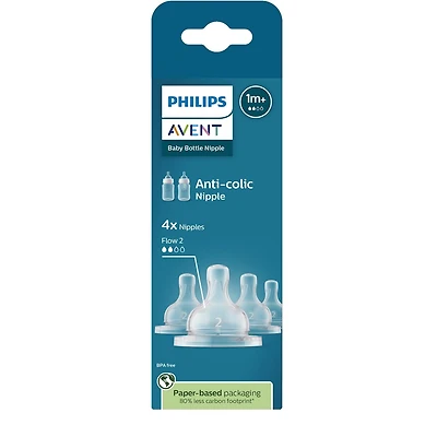 Anti-colic Baby Bottle Flow 4 Nipple, 4pk