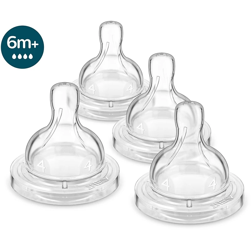 Philips Avent Anti-colic Baby Bottle Flow 2 Nipple, 4pk, 1m+
