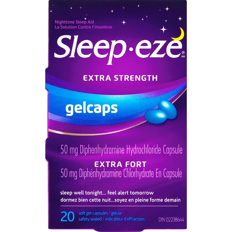 Sleep-eze Gelcaps Extra Fort La Solution Contre L'insomine