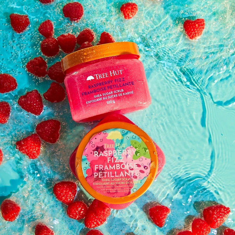 Framboise Pétillante Exfoliant Au Sucre De Karité