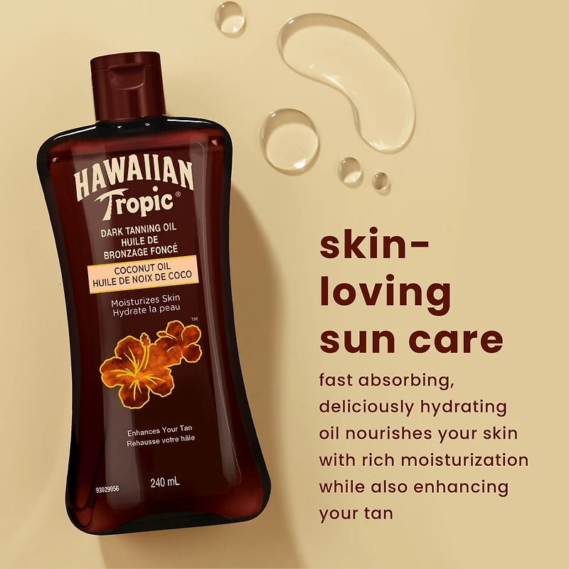 Huile de bronzage foncé en formule hydtarante