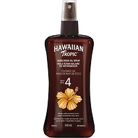 Huile de bronzage foncé à FPS 4 en formule hydtarante