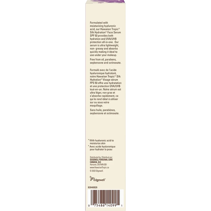 Écran solaire en sérum pour le visage Silk Hydration à FPS 50 de Hawaiian Tropic
