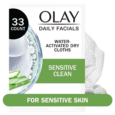 Lingettes nettoyantes Daily Facials, peau sensible, extrait d’aloès