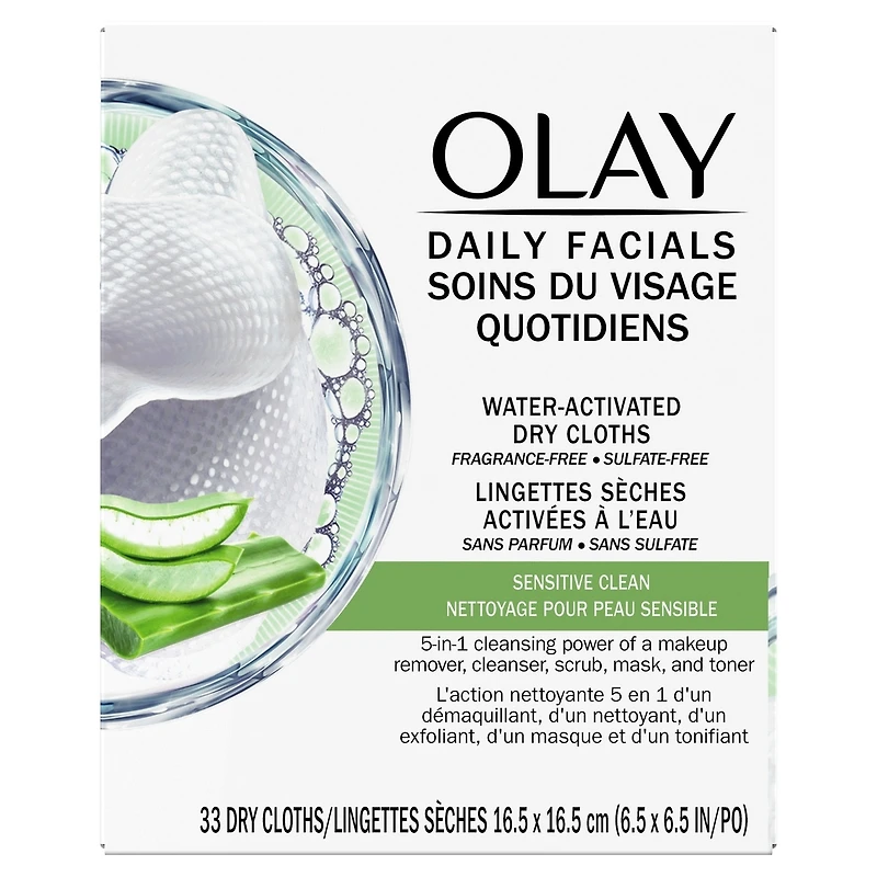 Daily Facial Sensitive Cleansing Cloths w/ Aloe Extract