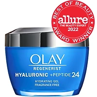 Gel hydratant pour le visage Olay Regenerist acide hyaluronique + peptide 24, non parfumé