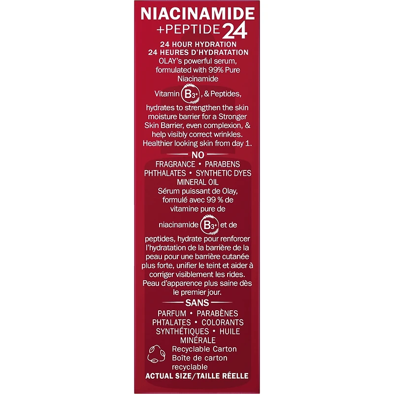 Sérum anti-rides Niacinamide + Peptide 24, non parfumé