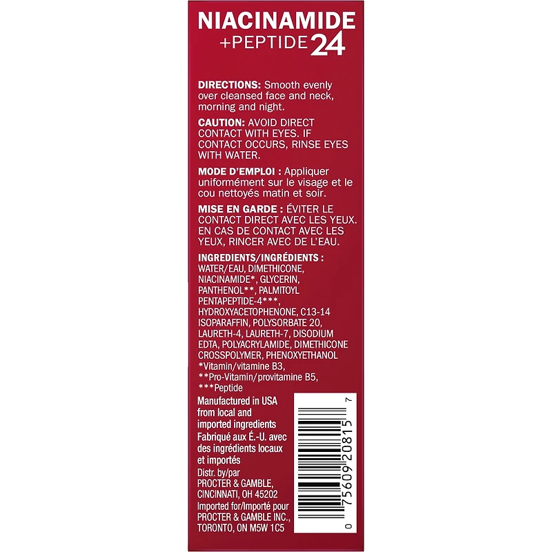 Niacinamide + Peptide 24 Anti-Wrinkle Serum, Fragrance-Free