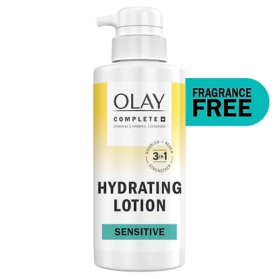 Complete+ Hydrating Lotion Fragrance-Free, 3-in-1 Nourishing Face Moisturizer for All Skin Types with Vitamin B3, Vitamin E, and Ceramides