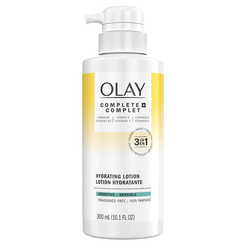 Complete+ Hydrating Lotion Fragrance-Free, 3-in-1 Nourishing Face Moisturizer for All Skin Types with Vitamin B3, Vitamin E, and Ceramides