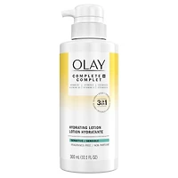 Complete+ Hydrating Lotion Fragrance-Free, 3-in-1 Nourishing Face Moisturizer for All Skin Types with Vitamin B3, Vitamin E, and Ceramides