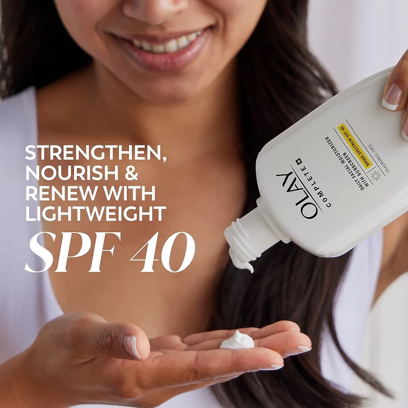 Complete+ Daily Facial Moisturizer with Sunscreen SPF 40, Fragrance-Free, 6 FL OZ, Broad Spectrum Sunscreen for Sensitive Skin