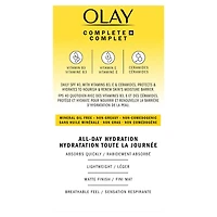Hydratant quotidien pour le visage Complet+ avec écran solaire, FPS 40, sans parfum, 6 oz liq., écran solaire à large spectre pour peau sensible