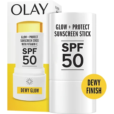 Glow & Protect SPF 50 Face Sunscreen Stick, Fragrance Free , Dewy Finish Sunscreen Stick with SPF 50 Broad Spectrum Sunblock for All Skin Types