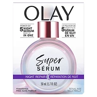 Super Serum Night Repair 5-in-1 Lightweight Skin Cell Renewing Face Serum Wrinkle Correcting Skin Care Treatment with Salicylic Acid, Niacinamide, Lactic Acid, Glycerin, Pep