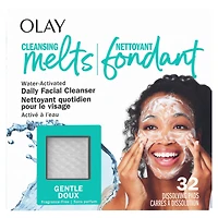 Cleansing Melts + Gentle Face Cleanser, 32ct, Water-Activated Face Wash Cleans, Tones, and Refreshes Skin, Fragrance-Free, Sensitive Skin