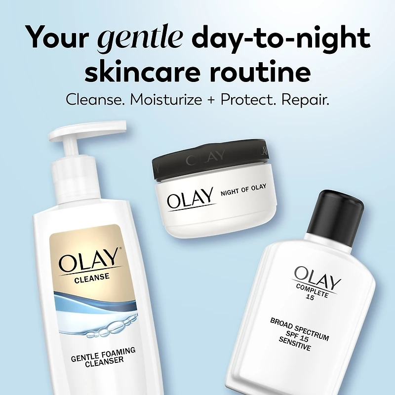 Essential Care Kit, Skincare Gift Set, 3pc, Face Cleanser, Face Lotion with SPF, Night Cream