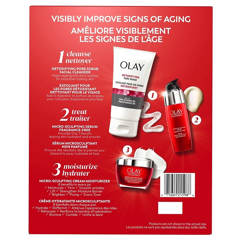 Regenerist Micro-Sculpting Cream Holiday Pack, Skincare Gift Set, 3pc, Face Cleanser, Face Serum, Face Moisturizer