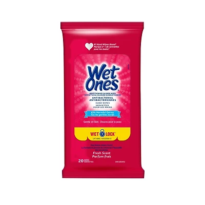 Serviettes antibactériennes Wet Ones, serviettes préhumectées pour les mains  au parfum frais