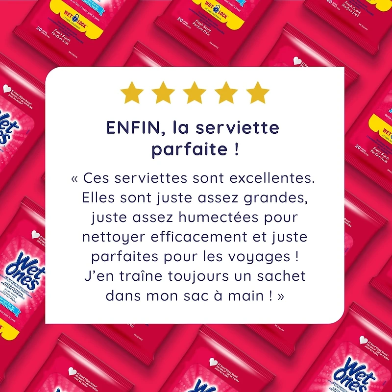 Serviettes antibactériennes, serviettes préhumectées pour les mains au parfum frais