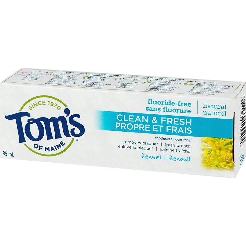 Tom's of Maine Dentifrice naturel Propre et frais Fenouil (sans fluorure) 85ML