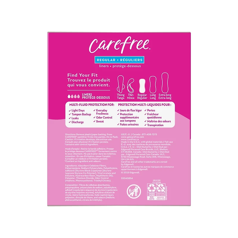 Carefree Acti-Fresh Body Shape Panty Liners Regular
