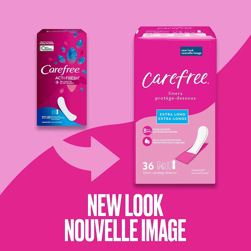 Carefree Acti-Fresh Body Shape Panty Liners Long