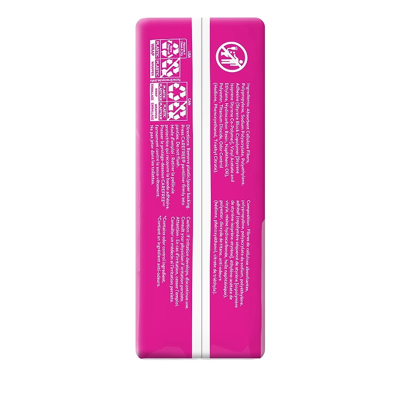 Emballage de 54 protège-dessous Acti-Fresh galbés réguliers en sachets pratiques