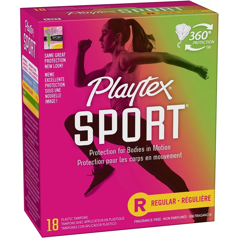 Tampons non parfumés pour athlètes Sport de Playtex à absorptivité régulière
