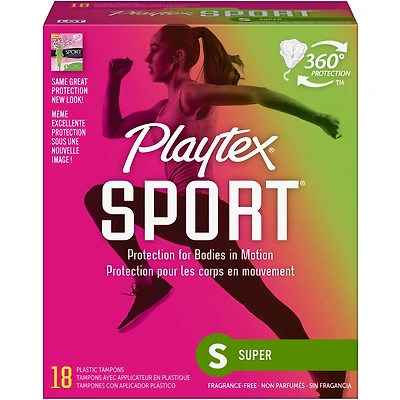 Playtex Sport Unscented Athletic Tampons Super