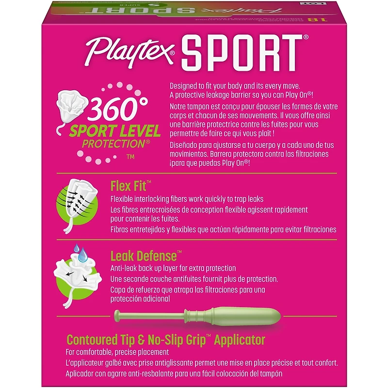 Tampons non parfumés pour athlètes Sport de Playtex à absorptivité super