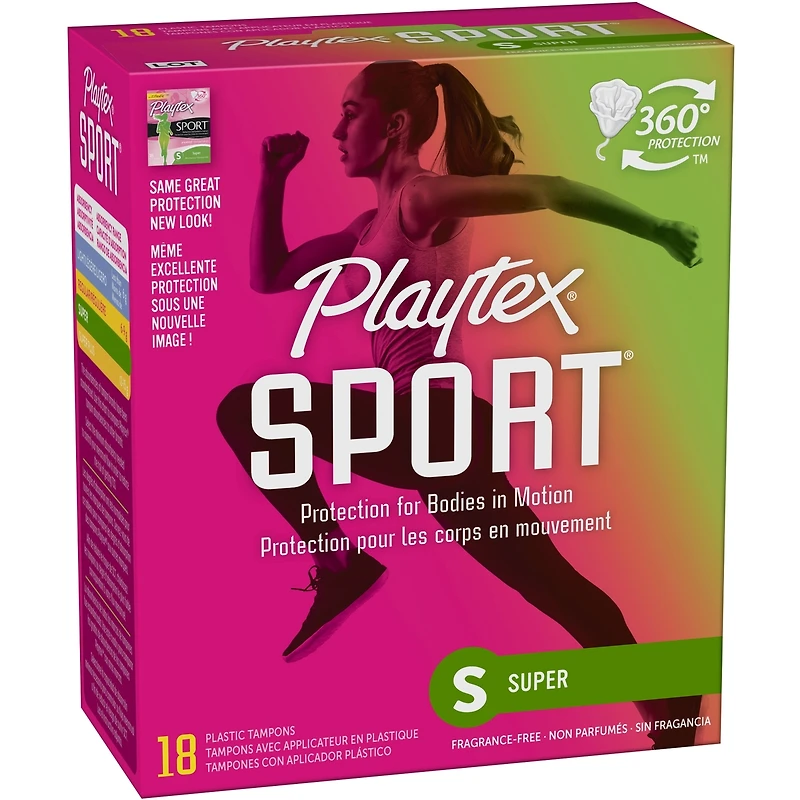 Tampons non parfumés pour athlètes Sport de Playtex à absorptivité super