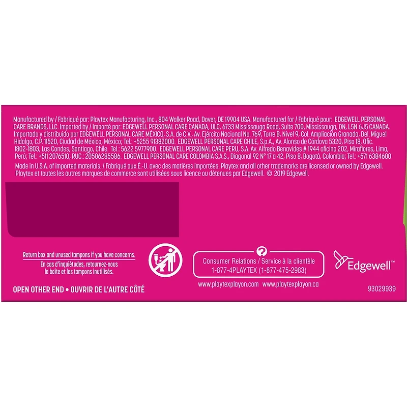 Tampons non parfumés pour athlètes Sport de Playtex à absorptivité super