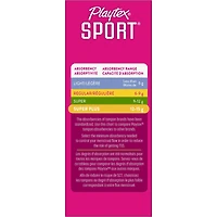 Tampons non parfumés pour athlètes Sport de Playtex à absorptivité super plus