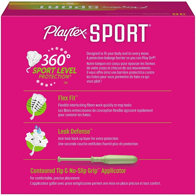 Tampons non parfumés Sport de Playtex à absorptivité super plus