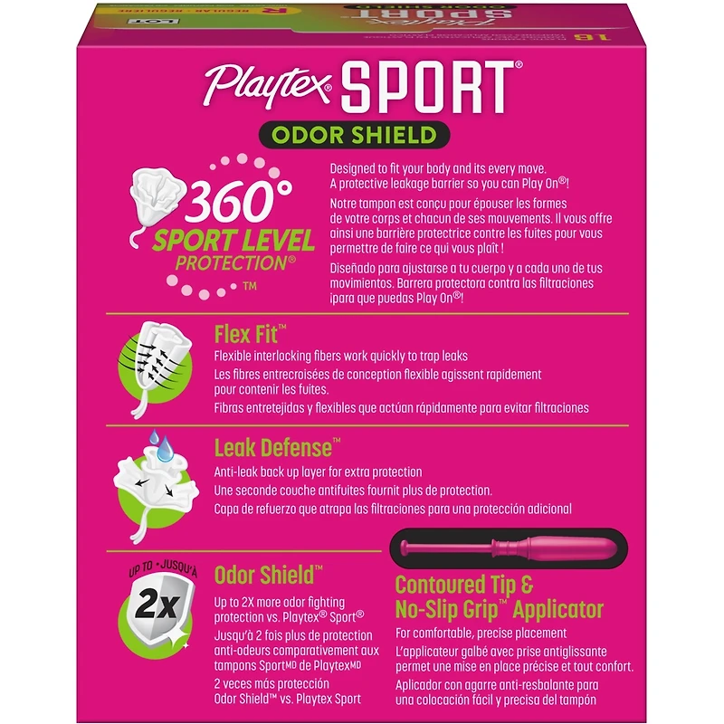 Playtex Sport Odor Shield Unscented Tampons Regular