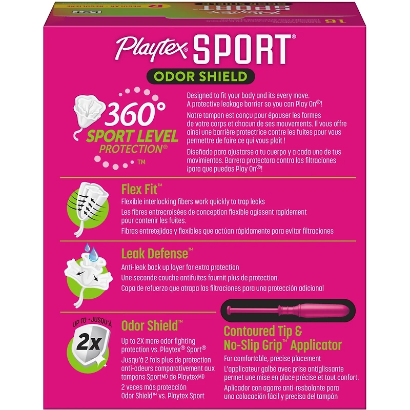 Playtex Sport Odor Shield Unscented Tampons Regular