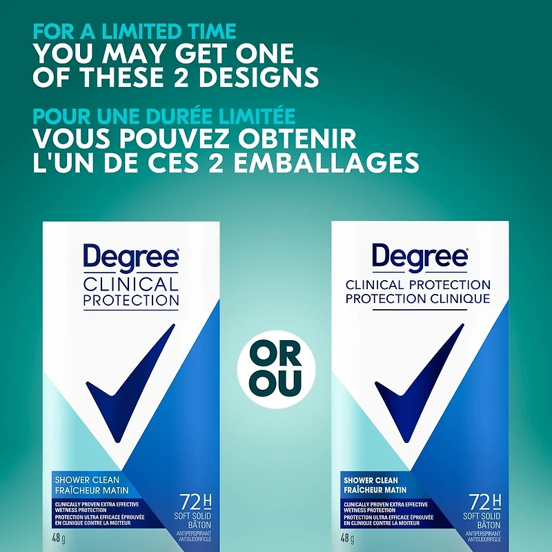 Antisudorifique Degree for Women DFW Clinical Fraicheur Matin protection antibactérienne contre les odeurs 48 GR