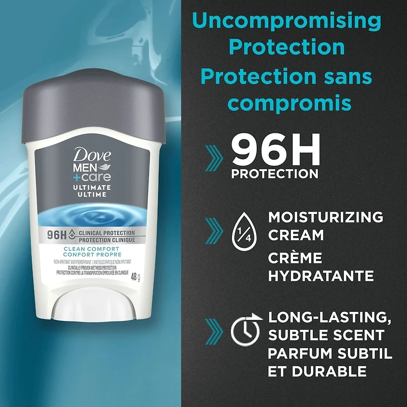 Men+Care Clinical Protection Antiperspirant for total skin comfort Clean Comfort antibacterial odour protection 48 g
