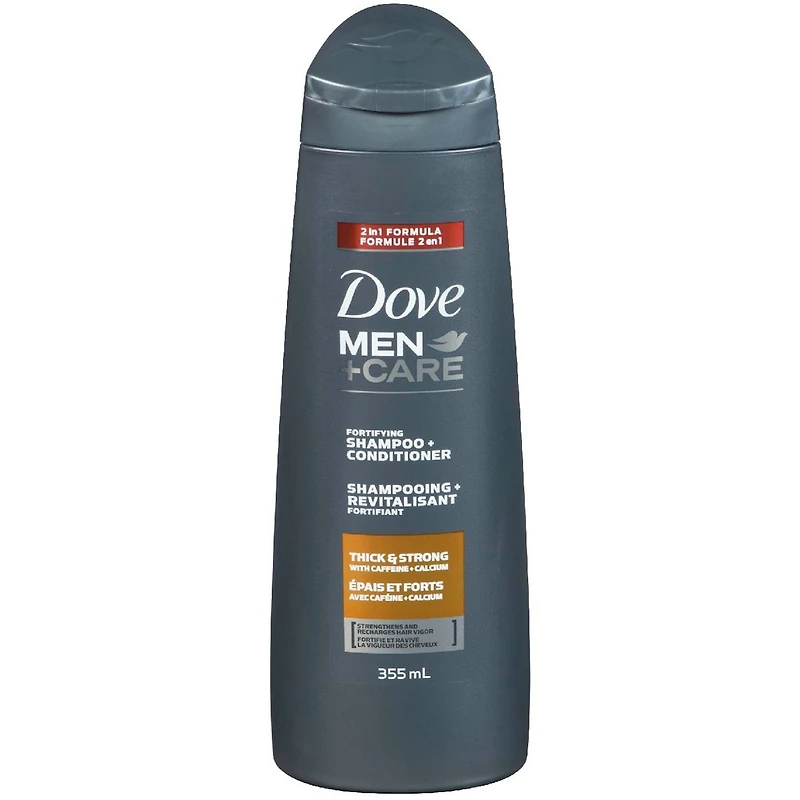 Shampooing et Revitalisant 2-en-1 Fortifiant Dove Men+Care Épais et Forts 355ml