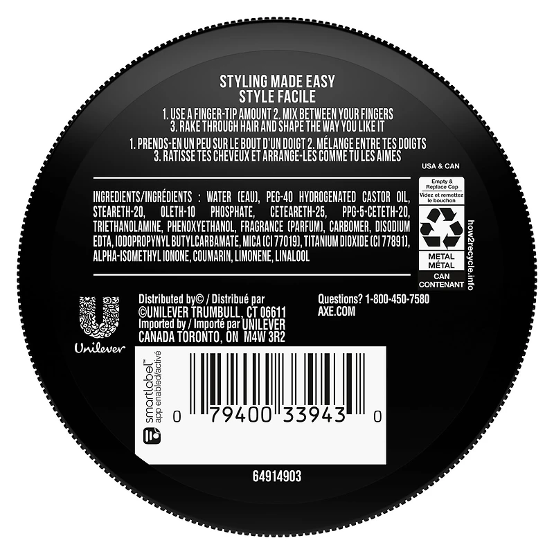 AXE Styling Pommade pour un look impeccable Classique tenue moyenne
