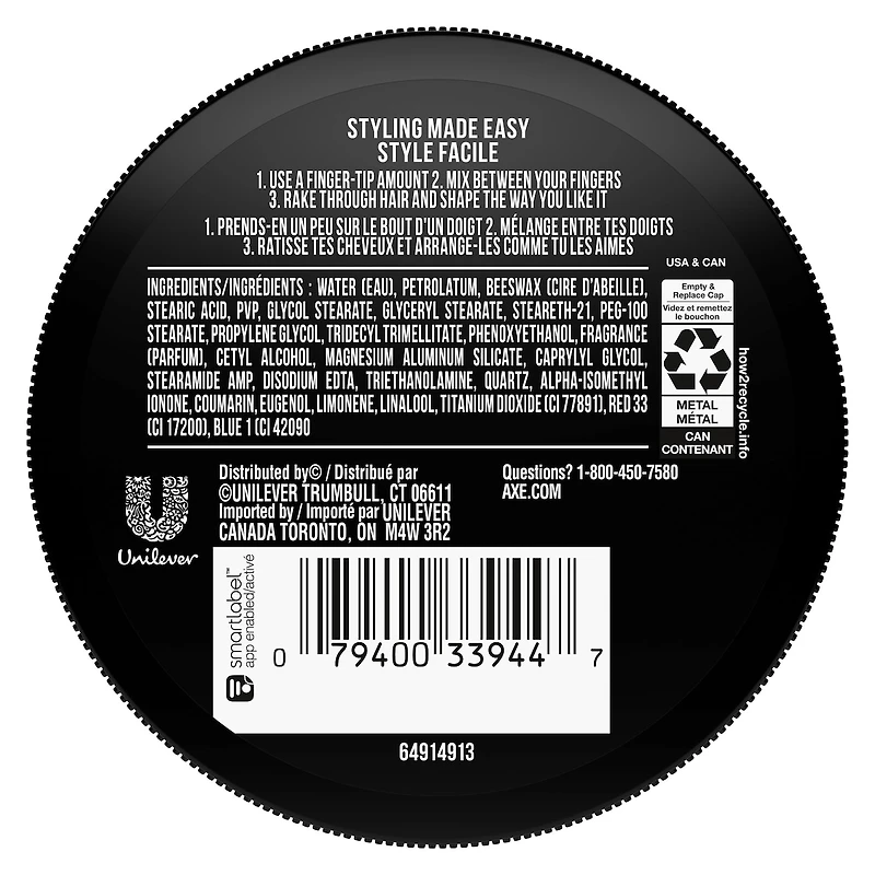 Mens Styling Paste hair styling for a Messy Look Flexible Medium Hold, Low Shine