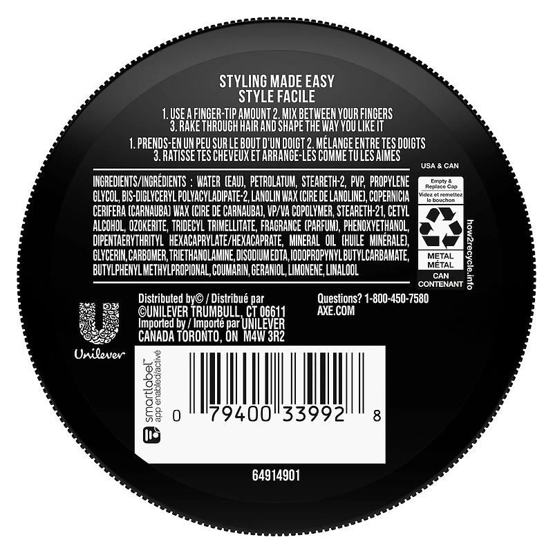 AXE Styling Pomade for Clean Cut Look Classic Medium Hold, High Shine 75 g