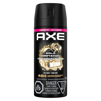 Déodorant en vaporisateur à sec  AXE  Gold Temptation  113 g