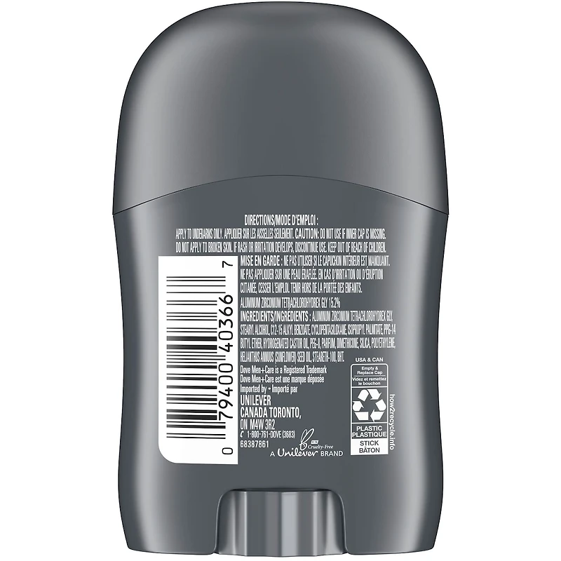 Antisudorifique Dove Men+Care Propre Confort protection antibactérienne contre les odeurs 14 GR