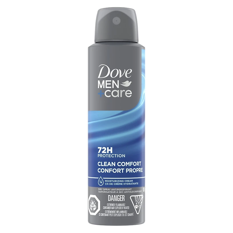 Dove Men+Care  Dry Spray Antiperspirant 48h sweat and odour protection Clean Comfort with 1/4 moisturizing technology 107 g