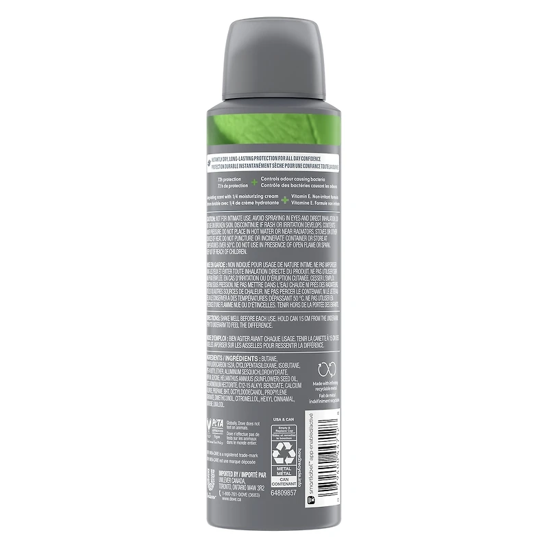 Dove Men+Care Dry Spray Antiperspirant for fighting sweat and odour Extra Fresh antibacterial odour protection 107g