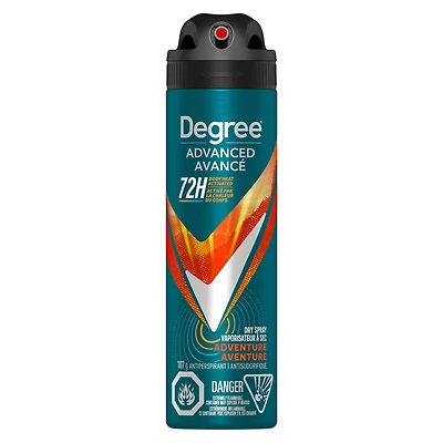 Degree Men Advanced Dry Spray Antiperspirant Deodorant for 72H Sweat and Odour Protection Adventure with MotionSense® Technology 107 g