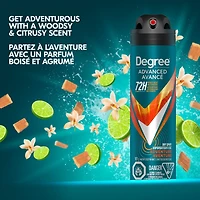Degree Men Advanced Antisudorifique en Vaporisateur à Sec pour 72 h de protection contre les odeurs et la transpiration Aventure avec technologie MotionSense® 107 g