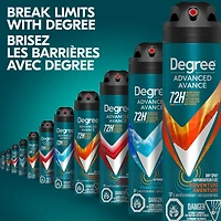 Degree Men Advanced Antisudorifique en Vaporisateur à Sec pour 72 h de protection contre les odeurs et la transpiration Aventure avec technologie MotionSense® 107 g